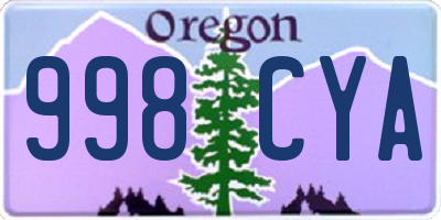 OR license plate 998CYA