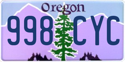OR license plate 998CYC