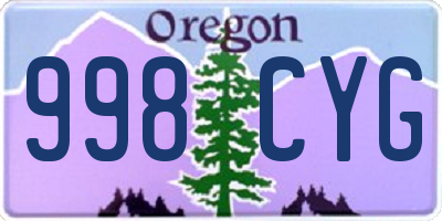 OR license plate 998CYG