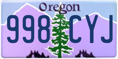 OR license plate 998CYJ