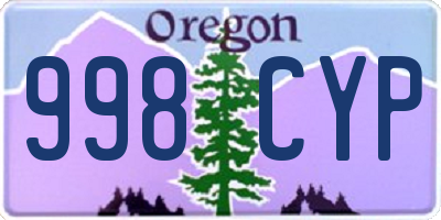 OR license plate 998CYP