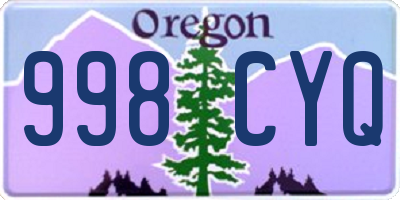 OR license plate 998CYQ