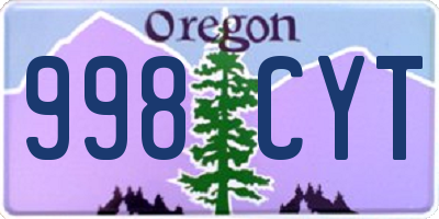 OR license plate 998CYT