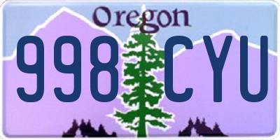 OR license plate 998CYU