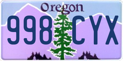 OR license plate 998CYX