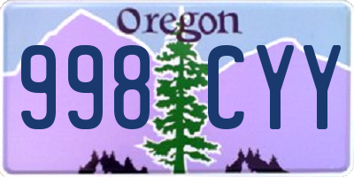 OR license plate 998CYY
