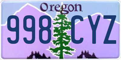 OR license plate 998CYZ