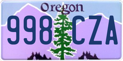 OR license plate 998CZA