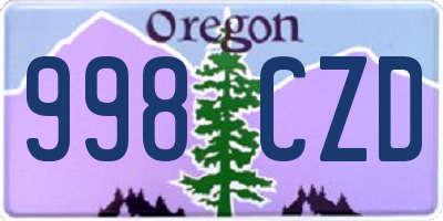 OR license plate 998CZD