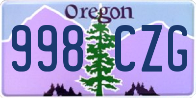 OR license plate 998CZG