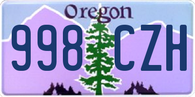 OR license plate 998CZH