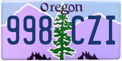 OR license plate 998CZI