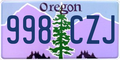 OR license plate 998CZJ