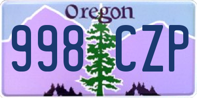 OR license plate 998CZP