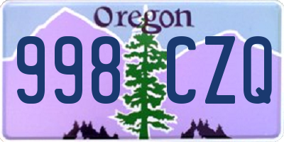 OR license plate 998CZQ