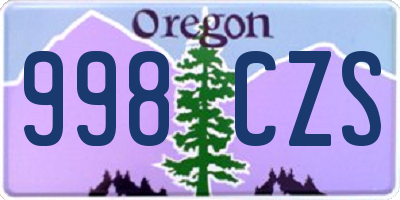 OR license plate 998CZS