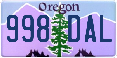 OR license plate 998DAL