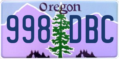 OR license plate 998DBC