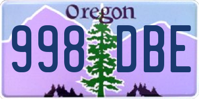 OR license plate 998DBE