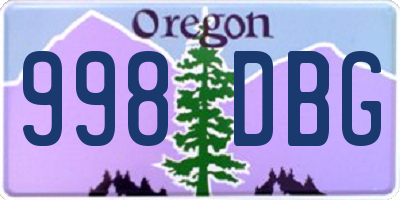 OR license plate 998DBG