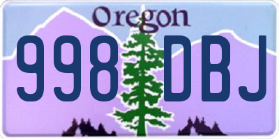 OR license plate 998DBJ