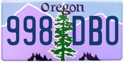 OR license plate 998DBO
