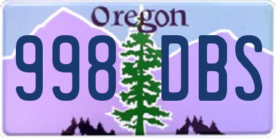 OR license plate 998DBS