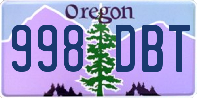 OR license plate 998DBT
