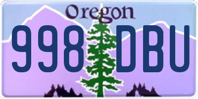 OR license plate 998DBU