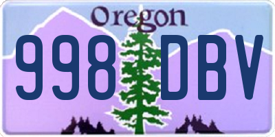 OR license plate 998DBV