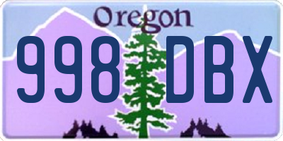 OR license plate 998DBX
