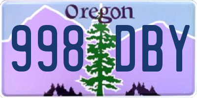 OR license plate 998DBY