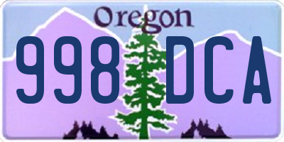 OR license plate 998DCA
