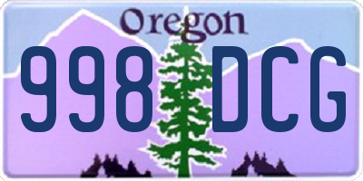 OR license plate 998DCG