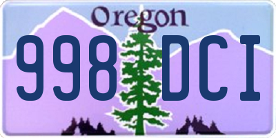 OR license plate 998DCI