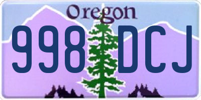 OR license plate 998DCJ