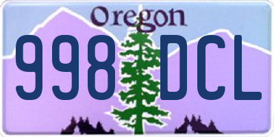 OR license plate 998DCL