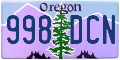 OR license plate 998DCN