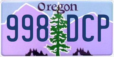 OR license plate 998DCP