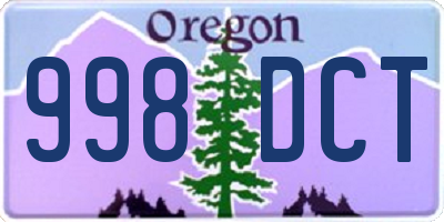 OR license plate 998DCT