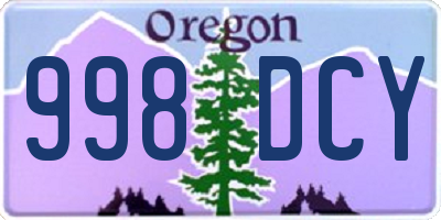 OR license plate 998DCY