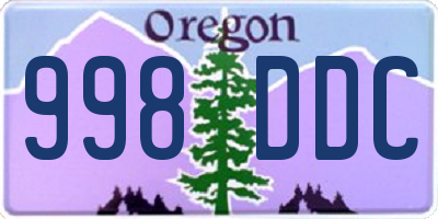 OR license plate 998DDC