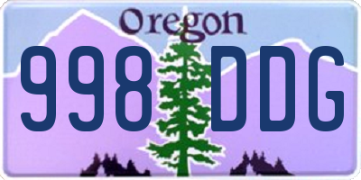 OR license plate 998DDG