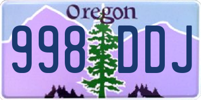 OR license plate 998DDJ