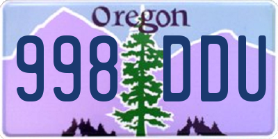 OR license plate 998DDU