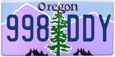OR license plate 998DDY