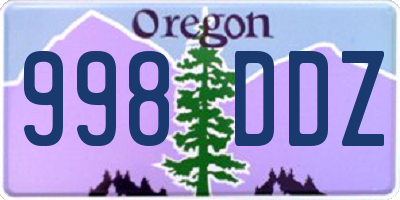 OR license plate 998DDZ