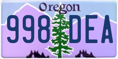 OR license plate 998DEA
