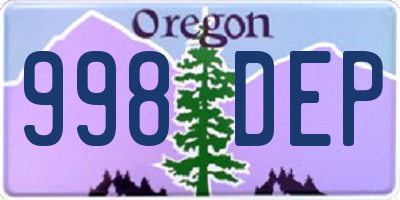 OR license plate 998DEP