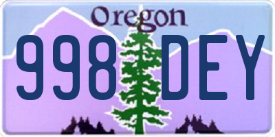 OR license plate 998DEY